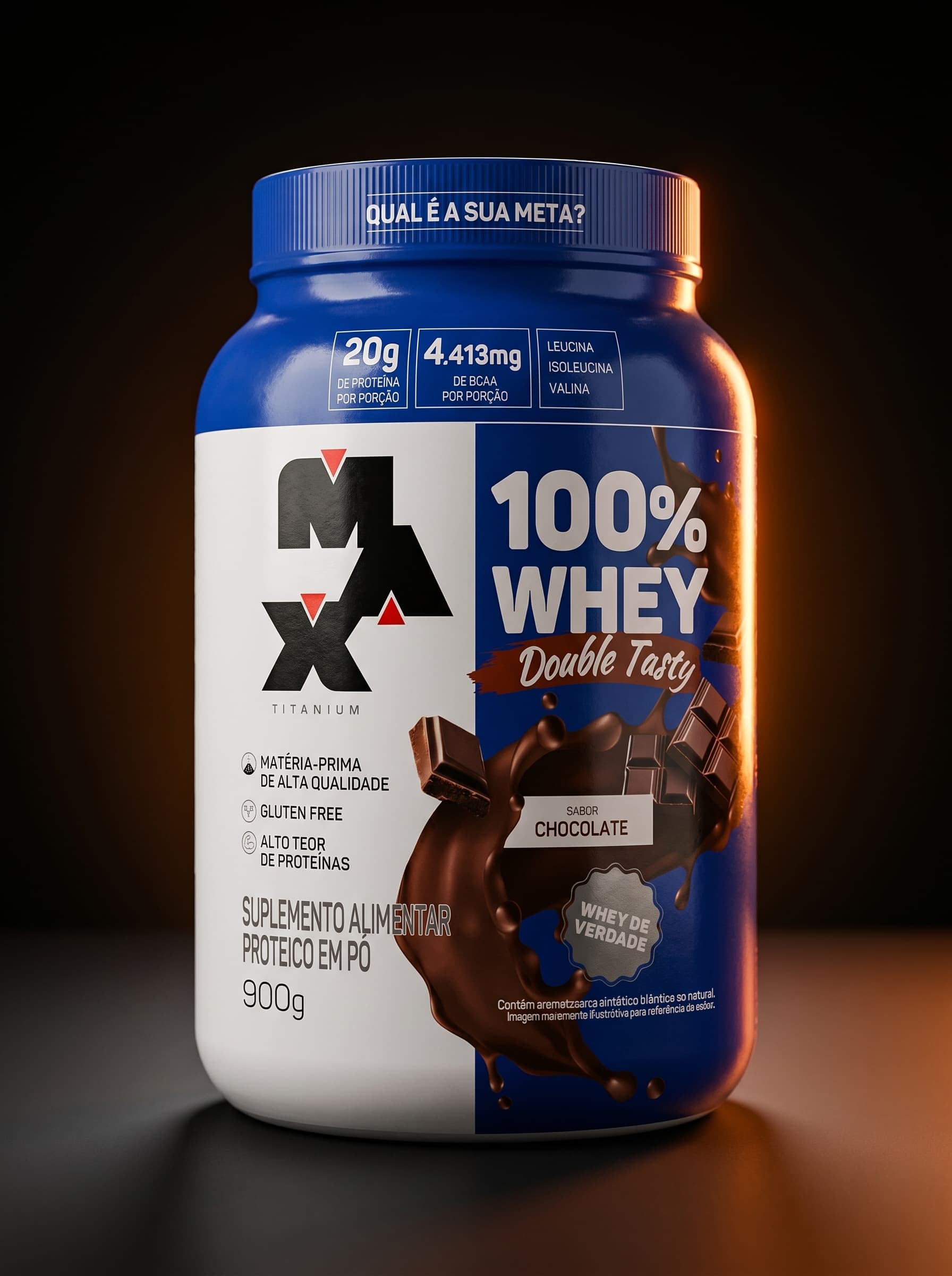 WHEY DOUBLE TASTY 100% POTE 900 G MAX TITANIUM